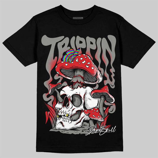 Jordan 4 Bred DopeSkill T-Shirt Trippin Graphic Streetwear - Black