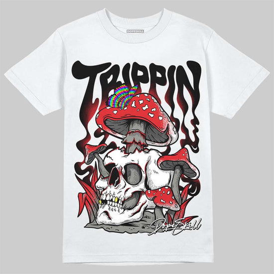 Jordan 4 Bred DopeSkill T-Shirt Trippin Graphic Streetwear - White