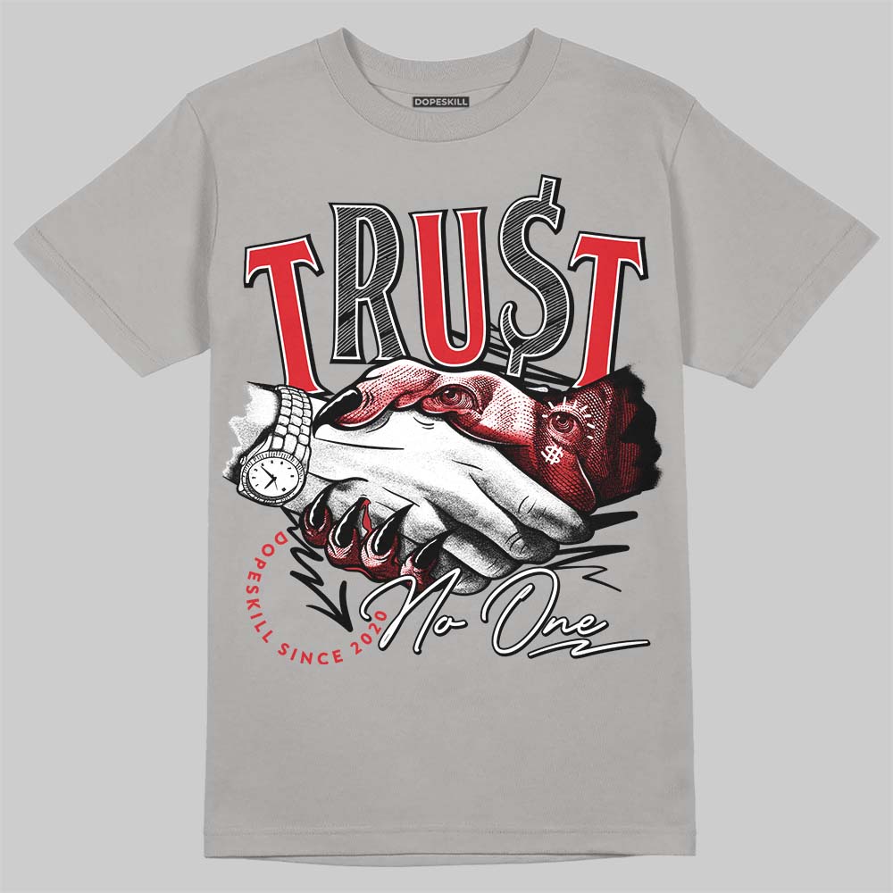 Jordan 4 Bred DopeSkill T-Shirt Trust No One Graphic Streetwear - Gravel