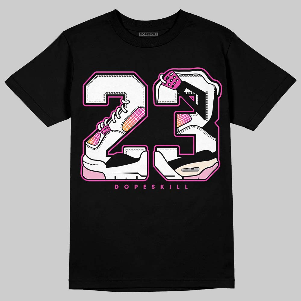 Jordan 4 Comic DopeSkill T-Shirt 23 with 4s Pattern Graphic Streetwear - Black