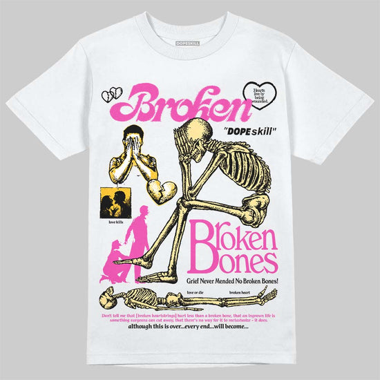 Jordan 4 Comic DopeSkill T-Shirt Broken Bones Graphic Streetwear - WHite 