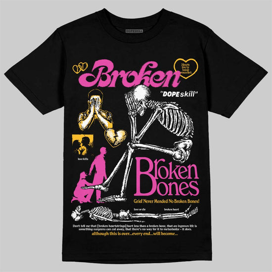 Jordan 4 Comic DopeSkill T-Shirt Broken Bones Graphic Streetwear - Black