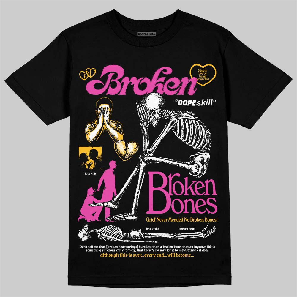 Jordan 4 Comic DopeSkill T-Shirt Broken Bones Graphic Streetwear - Black
