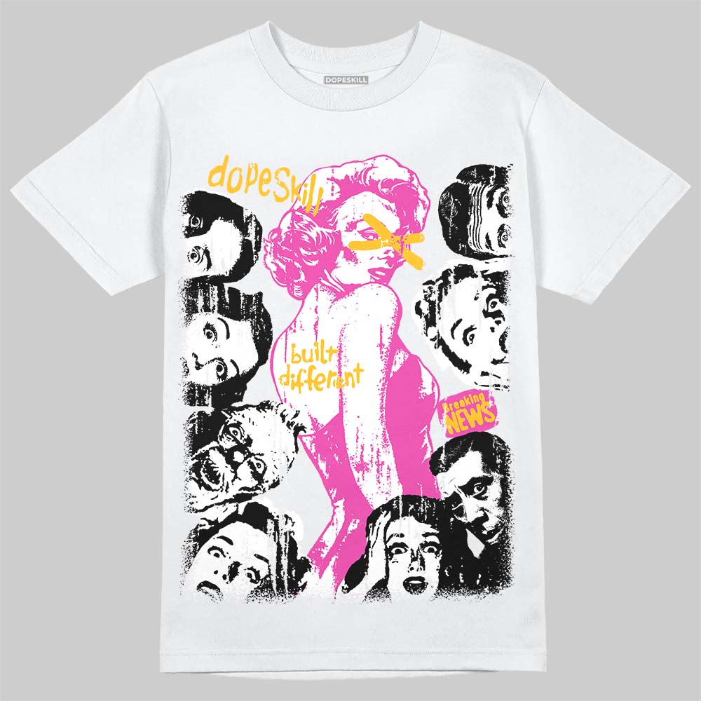 Jordan 4 Comic DopeSkill T-Shirt Built Different Graphic Streetwear - White