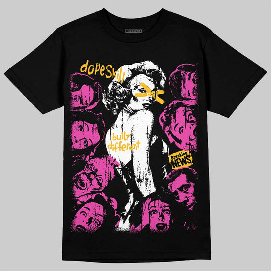 Jordan 4 Comic DopeSkill T-Shirt Built Different Graphic Streetwear - Black