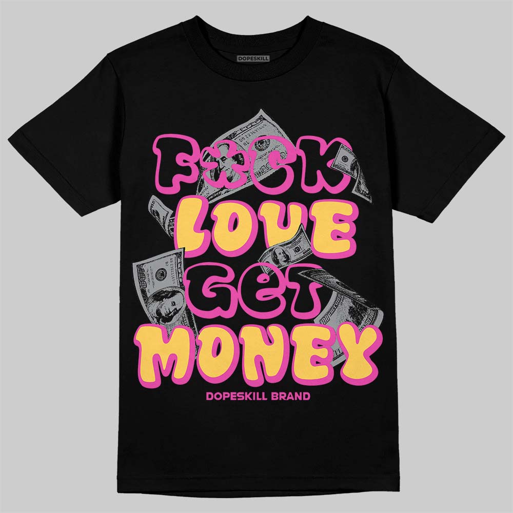 Jordan 4 Comic DopeSkill T-Shirt F#ck Love Get Money Graphic Streetwear - black