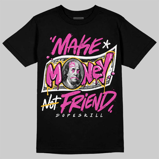 Jordan 4 Comic DopeSkill T-Shirt Make Money Not Friend Typo Graphic Streetwear - Black
