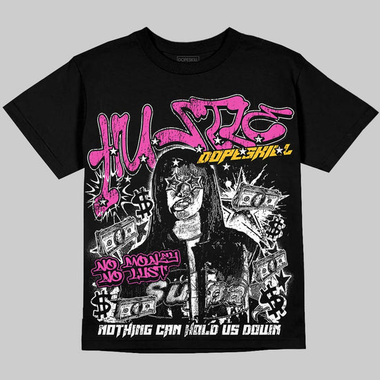 Jordan 4 Comic DopeSkill Oversize Print T-Shirt No Money No Lust Graphic Streetwear - Black