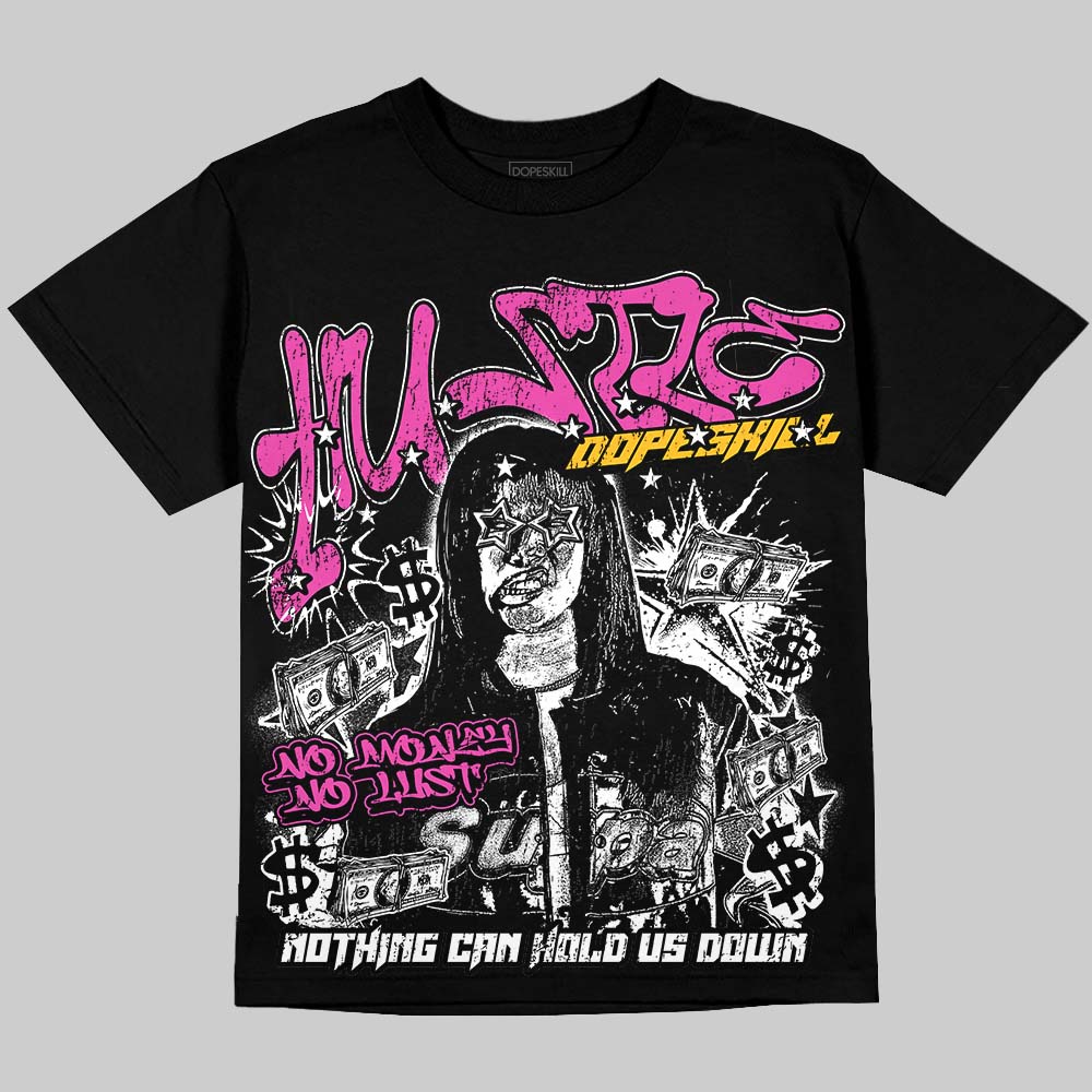 Jordan 4 Comic DopeSkill Oversize Print T-Shirt No Money No Lust Graphic Streetwear - Black