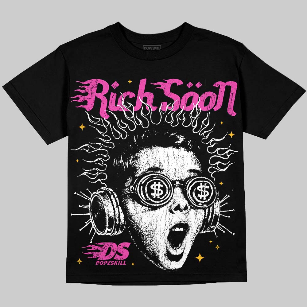 Jordan 4 Comic DopeSkill Oversize Print T-Shirt Rich Soon Graphic Streetwear - Black