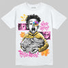 Jordan 4 Comic DopeSkill T-Shirt Work Hard Rise Above Graphic Streetwear - White