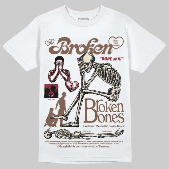 Jordan 12 “Fireside” DopeSkill T-Shirt Broken Bones Graphic Streetwear - White 