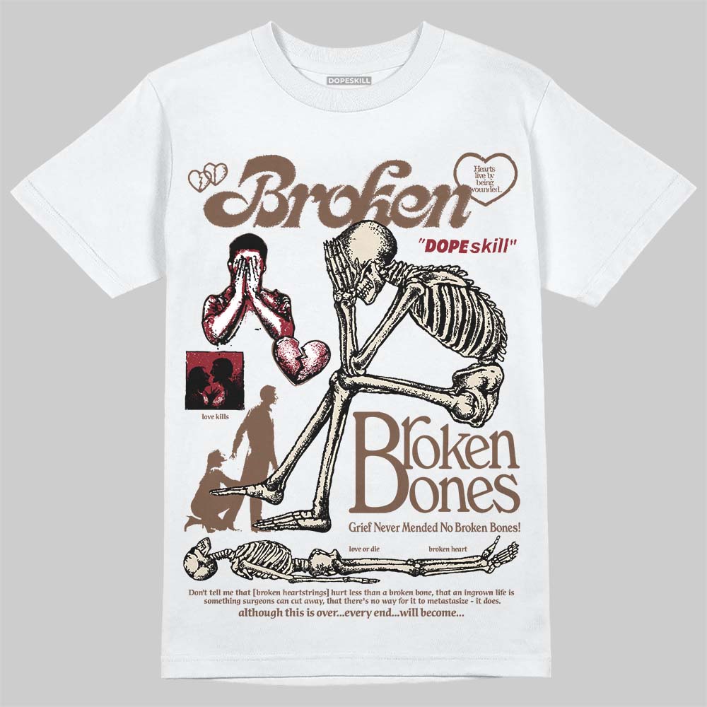 Jordan 12 “Fireside” DopeSkill T-Shirt Broken Bones Graphic Streetwear - White 