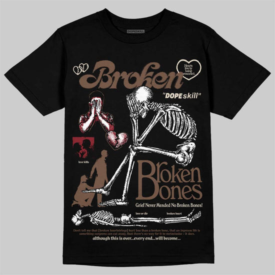 Jordan 12 “Fireside” DopeSkill T-Shirt Broken Bones Graphic Streetwear - Black