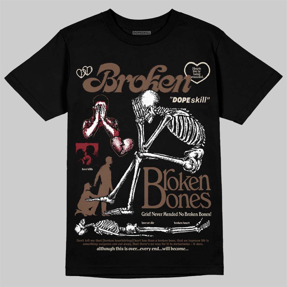 Jordan 12 “Fireside” DopeSkill T-Shirt Broken Bones Graphic Streetwear - Black