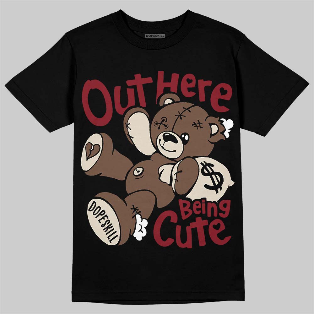 Jordan 12 “Fireside” DopeSkill T-Shirt Out Here Being Cute Graphic Streetwear - Black