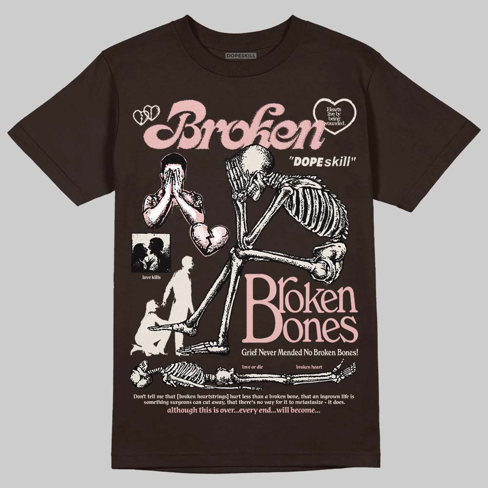 Jordan 3 "Fireside" DopeSkill T-Shirt Broken Bones Graphic Streetwear - Dark Chocolate