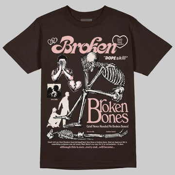 Jordan 3 "Fireside" DopeSkill T-Shirt Broken Bones Graphic Streetwear - Dark Chocolate