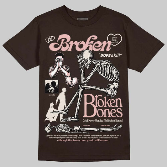 Jordan 3 "Fireside" DopeSkill T-Shirt Broken Bones Graphic Streetwear - Dark Chocolate