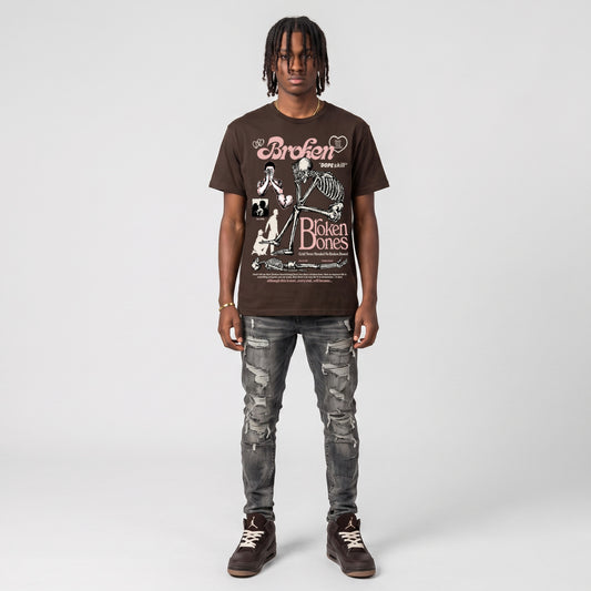 Fireside 3s DopeSkill T-Shirt Broken Bones Graphic