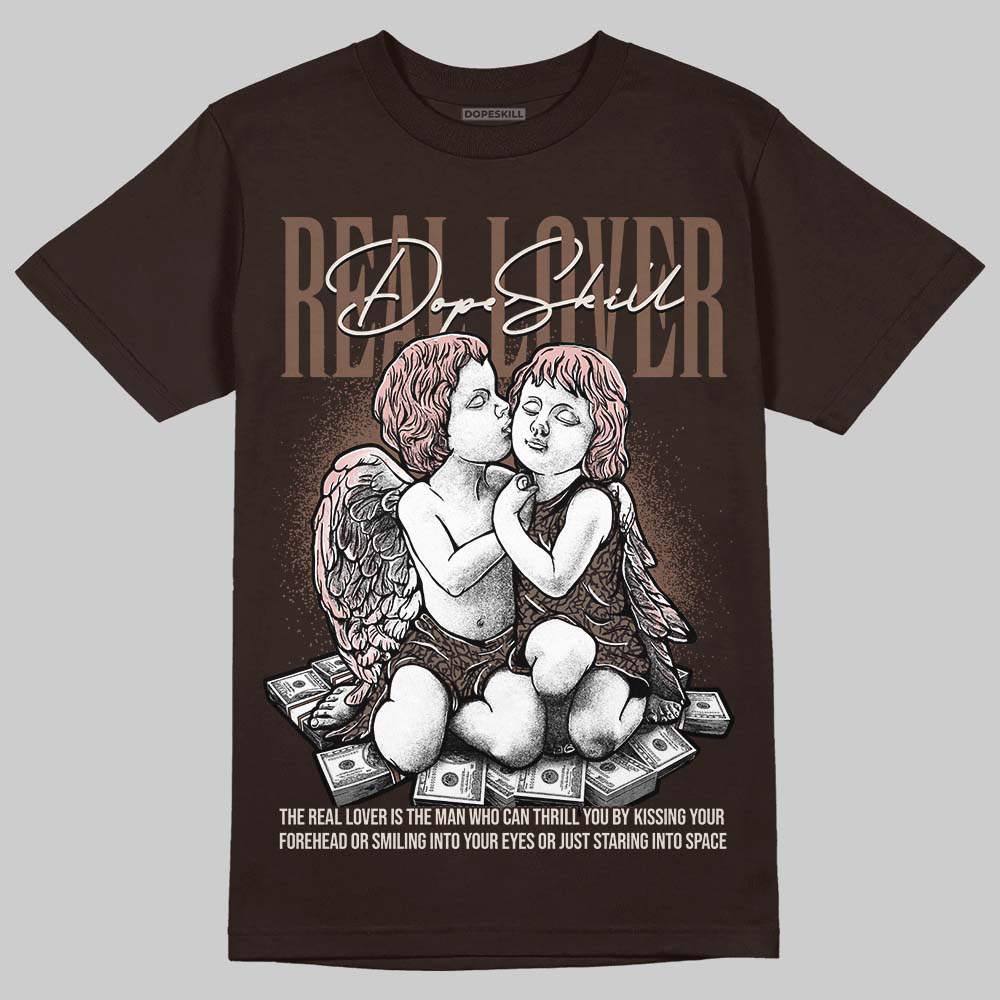 Jordan 3 "Fireside" DopeSkill T-Shirt Real Lover Graphic Streetwear - Dark Chocolate