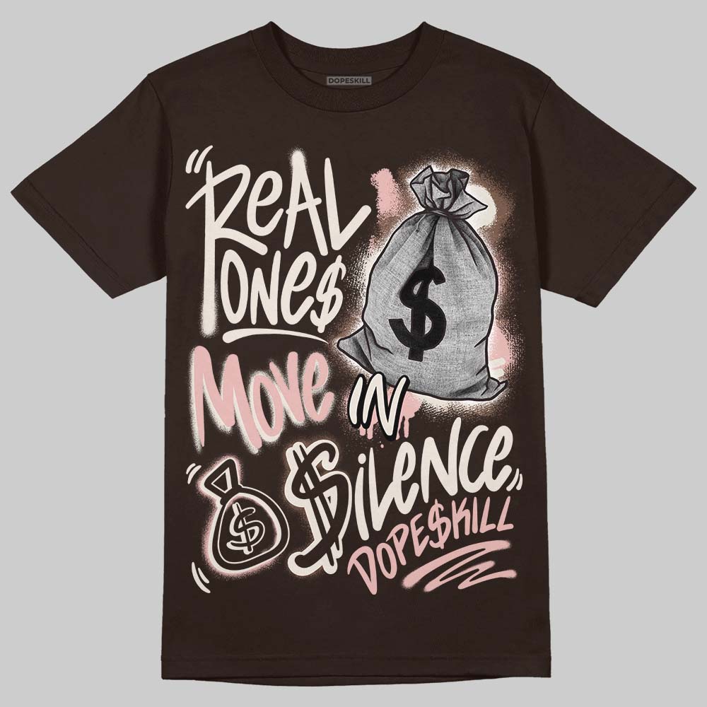 Jordan 3 "Fireside" DopeSkill T-Shirt Real Ones Move In Silence Graphic Streetwear - Dark Chocolate