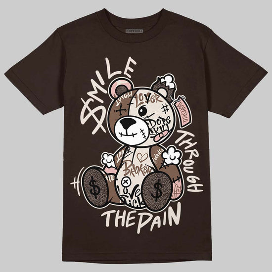 Jordan 3 "Fireside" DopeSkill T-Shirt Smile Through The Pain Graphic Streetwear - Dark Chocolate