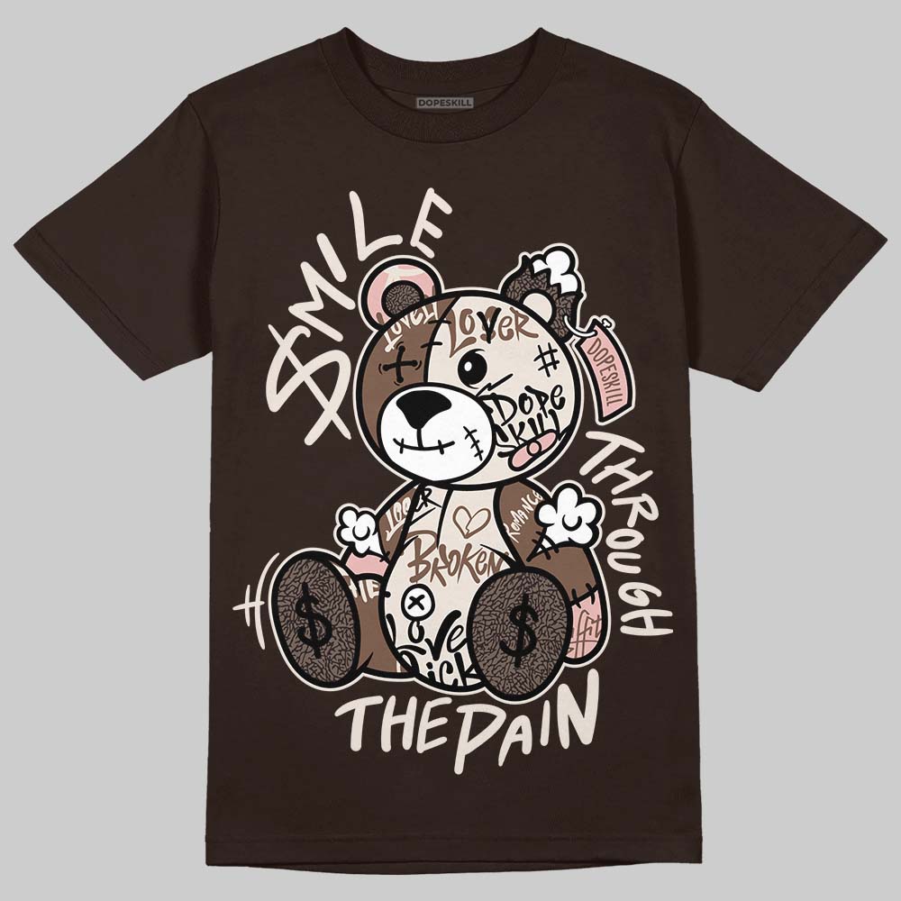 Jordan 3 "Fireside" DopeSkill T-Shirt Smile Through The Pain Graphic Streetwear - Dark Chocolate