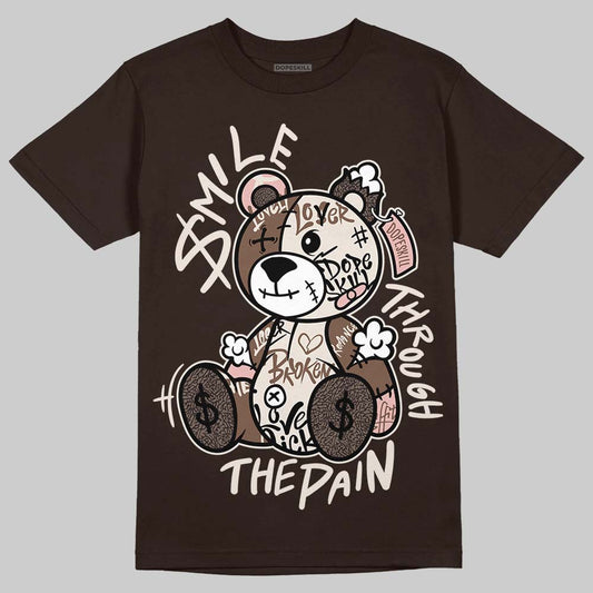 Jordan 3 "Fireside" DopeSkill T-Shirt Smile Through The Pain Graphic Streetwear - Dark Chocolate