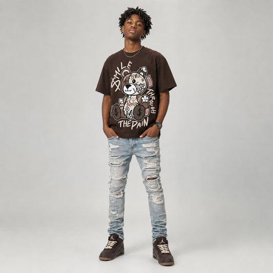 Fireside 3s DopeSkill T-Shirt Smile Through The Pain Graphic