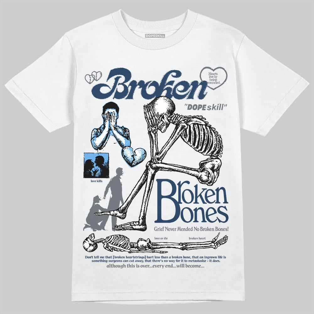 Jordan 13 Flint DopeSkill T-Shirt Broken Bones Graphic Streetwear - White