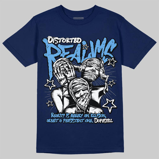 Jordan 13 Flint DopeSkill T-Shirt Distorted Realms Graphic Streetwear - Navy