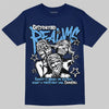 Jordan 13 Flint DopeSkill T-Shirt Distorted Realms Graphic Streetwear - Navy