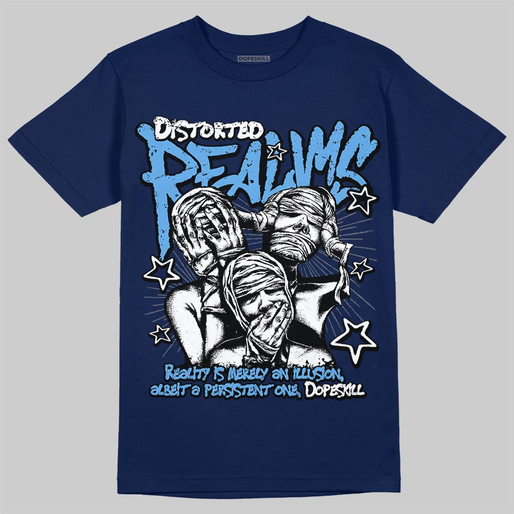 Jordan 13 Flint DopeSkill T-Shirt Distorted Realms Graphic Streetwear - Navy