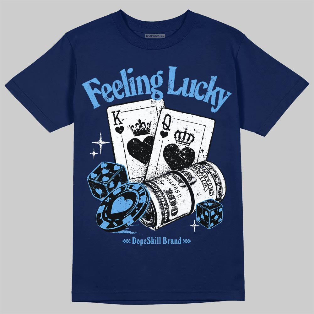 Jordan 13 Flint DopeSkill T-Shirt Feeling Lucky Graphic Streetwear - Navy