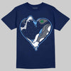 Jordan 13 Flint DopeSkill T-Shirt Heart Jordan 13 Graphic Streetwear - Navy