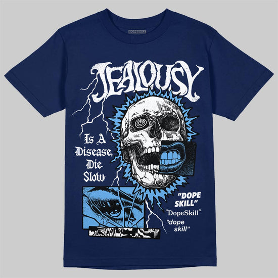 Jordan 13 Flint DopeSkill T-Shirt Jealousy Graphic Streetwear - Navy