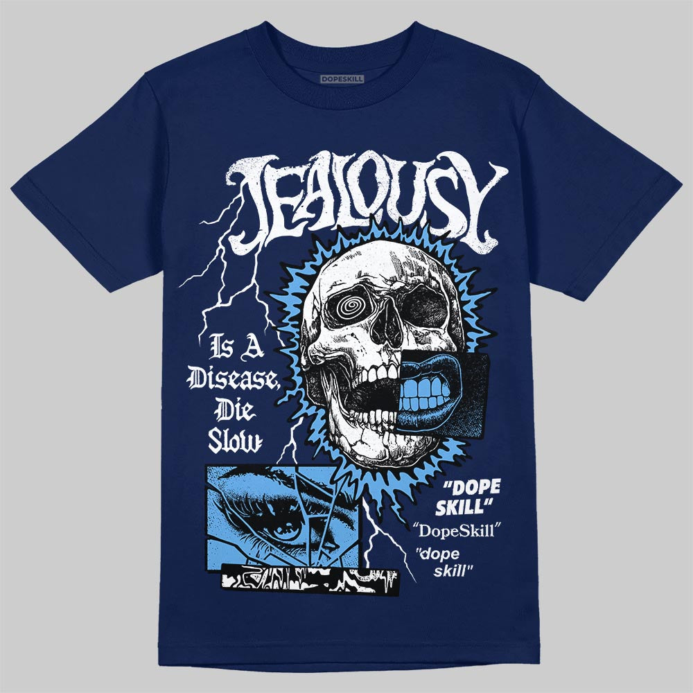 Jordan 13 Flint DopeSkill T-Shirt Jealousy Graphic Streetwear - Navy