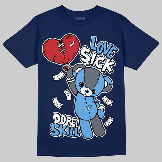 Jordan 13 Flint DopeSkill T-Shirt Love Sick Graphic Streetwear - Navy