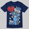 Jordan 13 Flint DopeSkill T-Shirt Love Sick Graphic Streetwear - Navy