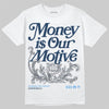 Jordan 13 Flint DopeSkill T-Shirt Money Is Our Motive Typo Graphic Streetwear - White