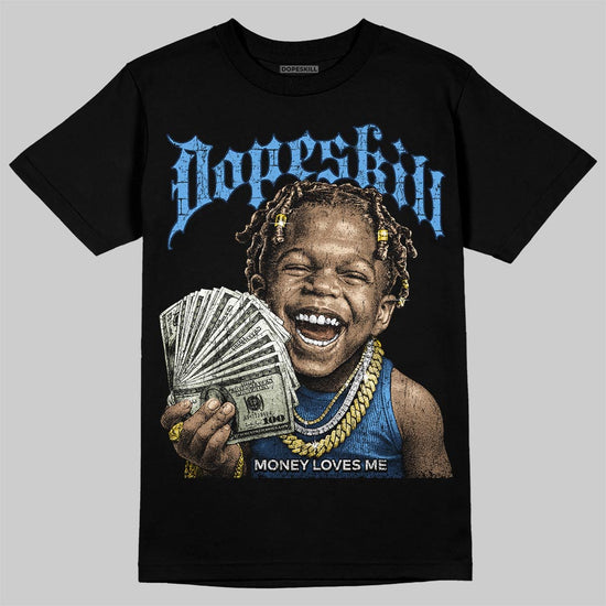 Jordan 13 Flint DopeSkill T-Shirt Money Loves Me Graphic Streetwear - Black