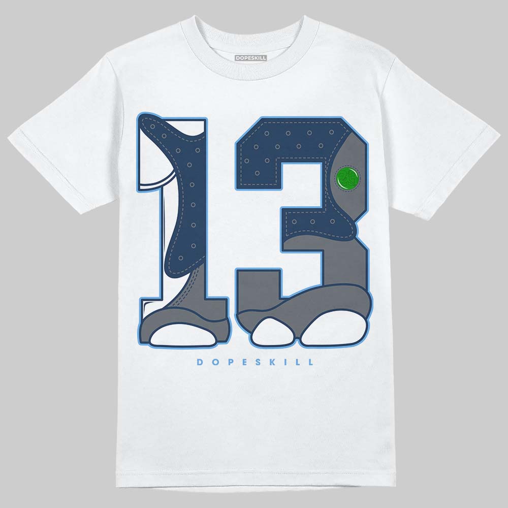 Jordan 13 Flint DopeSkill T-Shirt No.13 Graphic Streetwear - White
