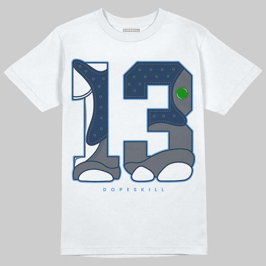 Jordan 13 Flint DopeSkill T-Shirt No.13 Graphic Streetwear - White