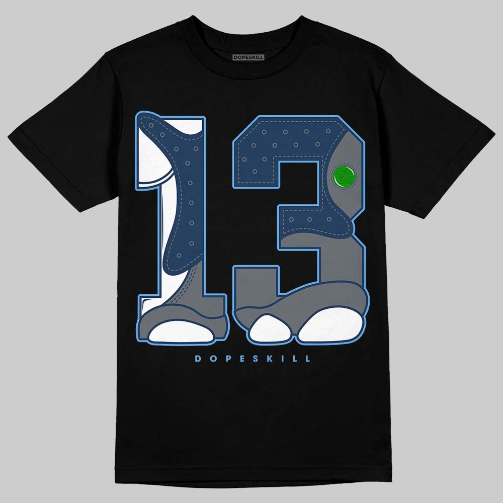Jordan 13 Flint DopeSkill T-Shirt No.13 Graphic Streetwear - Black