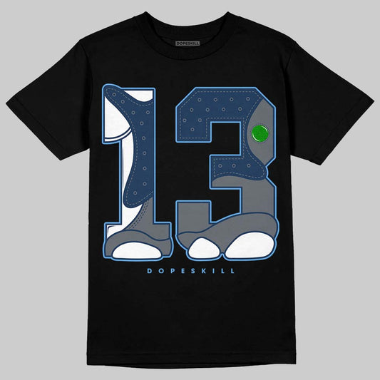 Jordan 13 Flint DopeSkill T-Shirt No.13 Graphic Streetwear - Black
