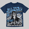 Jordan 13 Flint DopeSkill Oversize Print T-Shirt No Money No Lust Graphic Streetwear - Navy