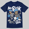 Jordan 13 Flint DopeSkill T-Shirt No Risk No Story Graphic Streetwear - Navy
