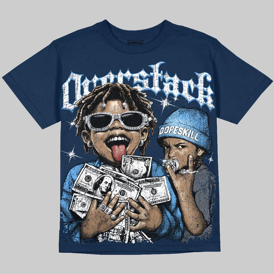 Jordan 13 Flint DopeSkill Oversize Print T-Shirt Overstack Graphic Streetwear - Navy