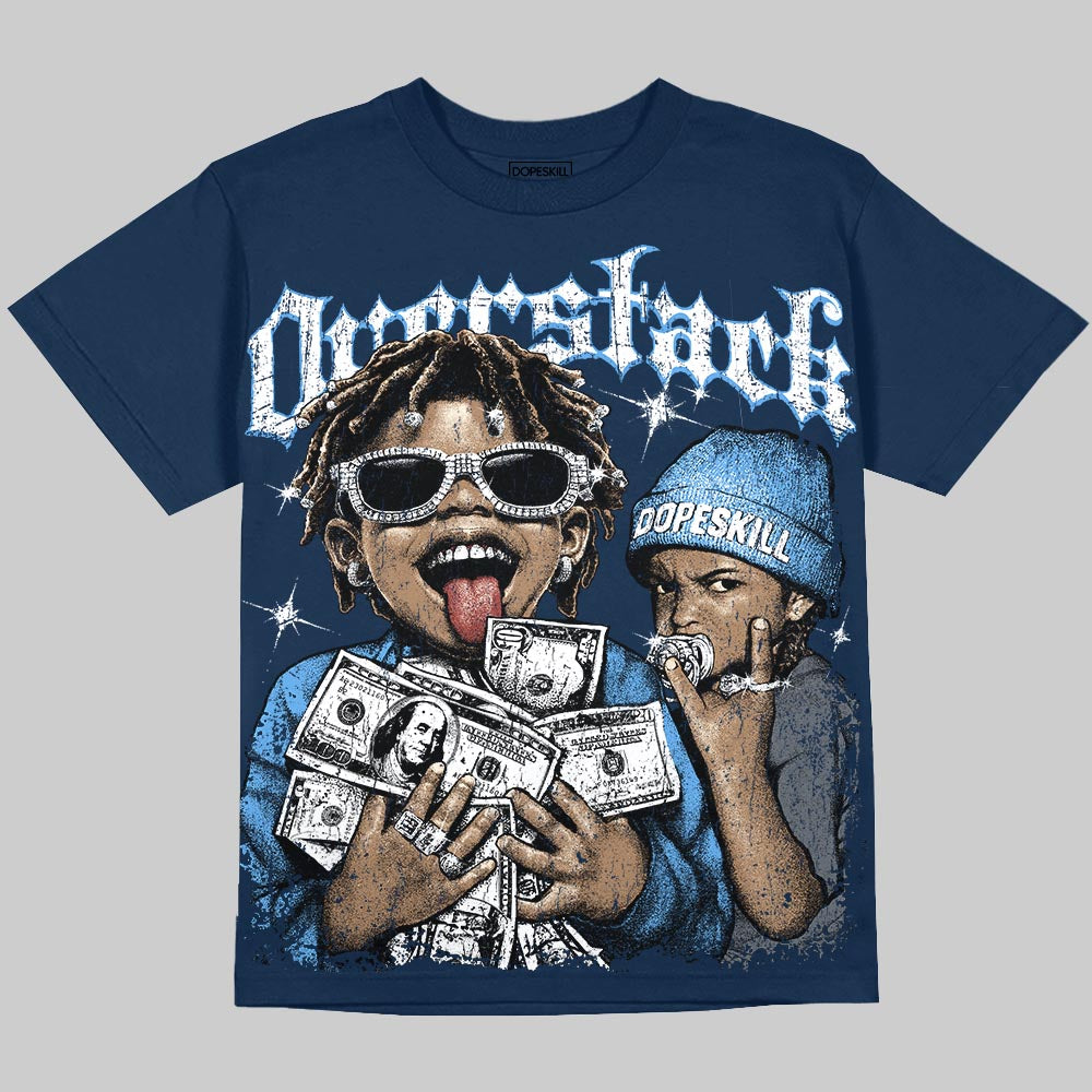 Jordan 13 Flint DopeSkill Oversize Print T-Shirt Overstack Graphic Streetwear - Navy